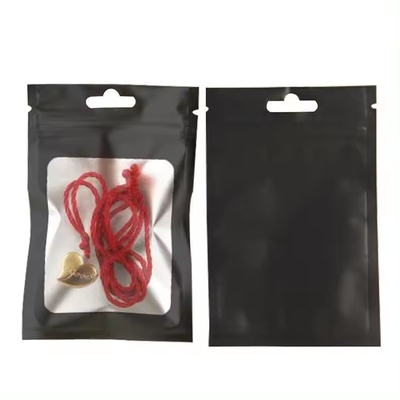 Mat Siyah Kokusuz Plastik Zip Lock Paketleme Açık Pencereli Mylar Torbası