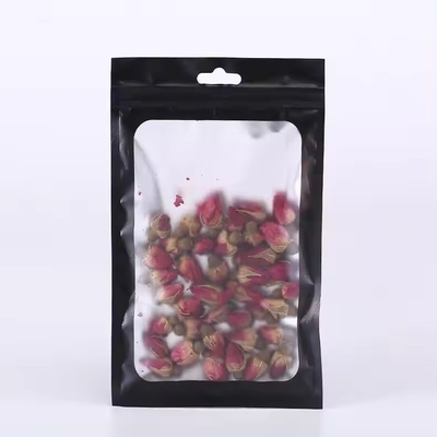 Mat Siyah Kokusuz Plastik Zip Lock Paketleme Açık Pencereli Mylar Torbası