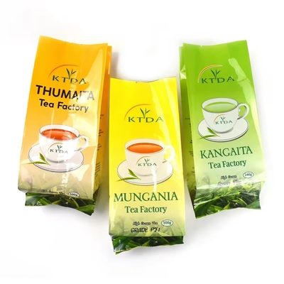 Özel Baskılı Laminasyonlu 240g 500g Su geçirmez Plastik Torba Torba Arka Peçete Mühürlü Folyo Gıda Derecesi Çay Paketleme Torbaları Yan Gusset