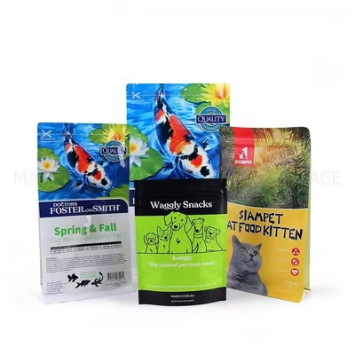 2kg 5kg 10kg 15kg Plastik Matt Alüminyum Ambalaj Düz Alt Zip Lock Evcil hayvan köpek yiyecek torbaları