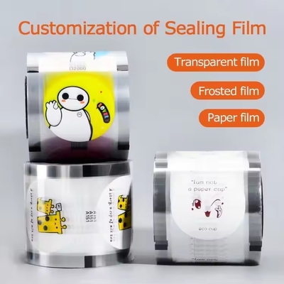 Laminasyonlu Plastik Rulo Sileme Filmi Paketleme Özel Baskılı 90mm 95mm Genel Sileme Filmi Pp Kağıt Filmi Bubble Tea için