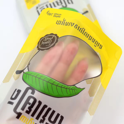Yeniden kapatılabilir katlanmış plastik ayaklı yemek poşetleri Paketleme Kuru meyve için özel basılı tasarlanmış ziplock poly poşet