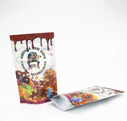 Fabrika Özel Basılmış Şeker Gıda Paketleme Plastik Paketleme Alüminyum Folyo Mylar Stand Up Pocket Bag Die Cut Mylar Bag