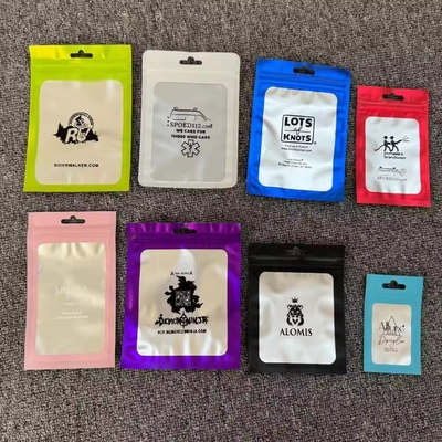 100 Parça Mylar Kokusuz Kapanabilir Çantalar Açık Pencere Zip Kilit Kapama Mücevherler Şeffaf Plastik Çantalar