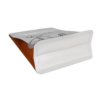 Geri dönüştürülebilir özel basılı düz alt 250g 1Lb Fasulye Kahve Torbaları Valf Yan Gusset Yan Paketleme