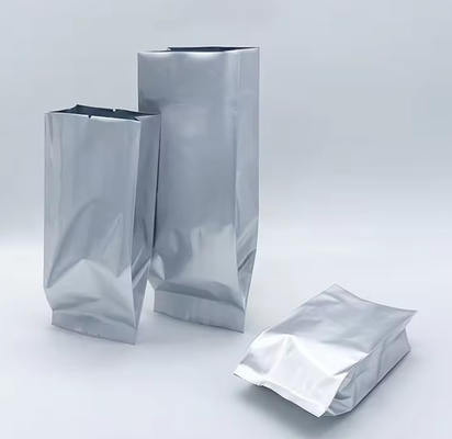Parlak Gümüş Alüminyum folyo katmanlı ısı mühürleyici arka mühürleyici yan kaplama Gusset Gıda ambalajı poşet kahve fasulyesi torbaları