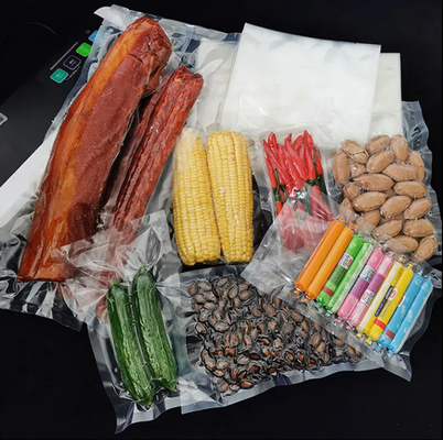 Sızdırmaz Gıda Sınıfı Laminasyonlu Şeffaf Naylon Balık Deniz Ürünleri Plastik Ambalaj ısı mühürü vakum mühür torbaları