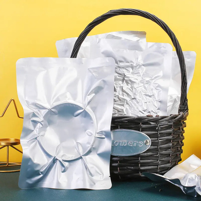 Gümüş Renkli Büyük Vakum Kapalı Çanta Alüminyum Folyo Gıda Paketleme Çantaları Vakum Sıcaklık Dükkanı