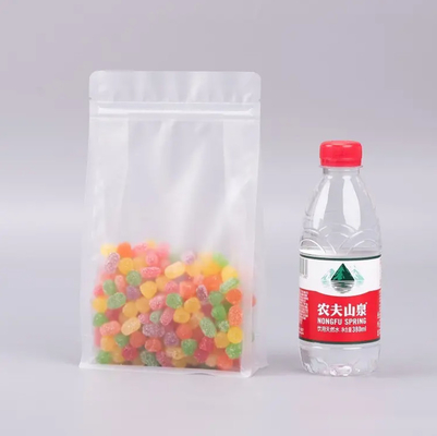 Özel Düz Alt Sekiz Taraflı Mühür Açık Şeffaf Zip Kilit Kuru Meyve Gıda Pirinç Ambalaj Plastik Stand Up Pocket