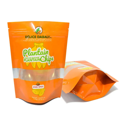 Atıştırmalık Patatesler Paketleme Özel Logo Fermuar Gıda Kaliteli Çantalar Poşet Çuvalı Plantain Patatesleri Yeniden Kapanabilir Kompozit Plastik