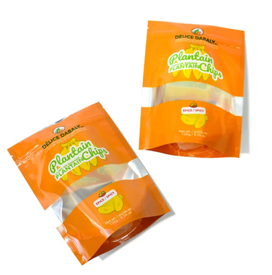 Atıştırmalık Patatesler Paketleme Özel Logo Fermuar Gıda Kaliteli Çantalar Poşet Çuvalı Plantain Patatesleri Yeniden Kapanabilir Kompozit Plastik