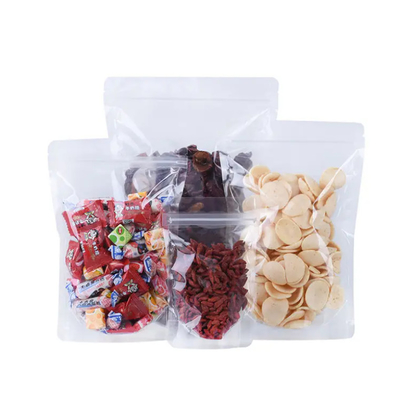 PET Şeffaf Zip Kilitli Plastik Torbalar Mylar Torbalar Ziplock Duracak Gıda Baharatları Toz Paketleme Çantası