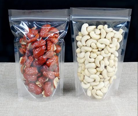 PET Şeffaf Zip Kilitli Plastik Torbalar Mylar Torbalar Ziplock Duracak Gıda Baharatları Toz Paketleme Çantası