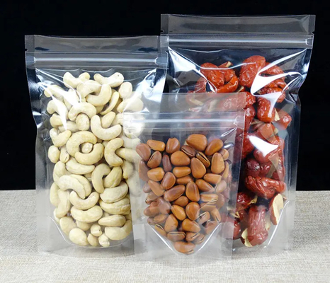 PET Şeffaf Zip Kilitli Plastik Torbalar Mylar Torbalar Ziplock Duracak Gıda Baharatları Toz Paketleme Çantası