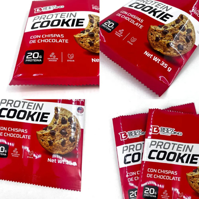 Özel Tasarım Yüksek Kaliteli 35g Kurabiye Paketleme Torbaları Laminasyonlu Arka Mühürlü Torbalar Nemden Koruma Yastık Torbaları Protein için