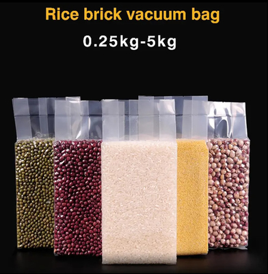 Çizim baskı Gıda pirinç ambalajı Vakum Plastik 1Kg 2Kg 5Kg 10Kg Pe Tutaklı Sıcaklık Sızdırma Çantası