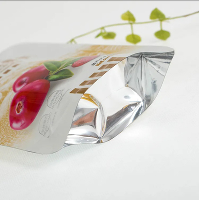Özel Baskı Matt Alüminyum Folyo Plastik Çuval Gıda Paketleme Meyve Doypack Fermuar Çantaları Dik Dik Çanta Gıda Çantaları