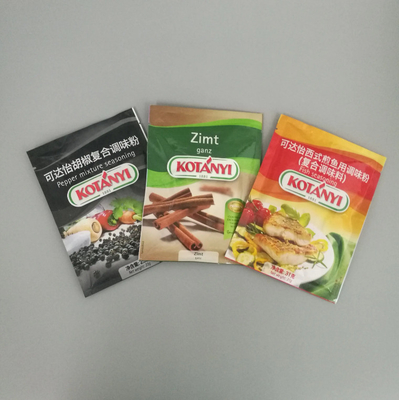 Rosemary dilimlenmiş baharat Plastik ambalaj Küçük poşet 3 taraflı mühürlü alüminyum torbalar Paketleme için