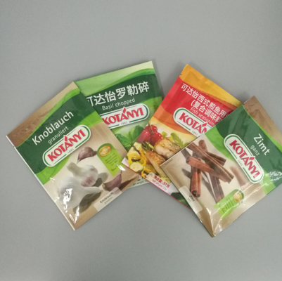 Rosemary dilimlenmiş baharat Plastik ambalaj Küçük poşet 3 taraflı mühürlü alüminyum torbalar Paketleme için