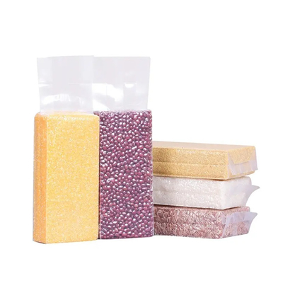 Ucuz Şeffaf Naylon Plastik Ambalaj Torbası Güçlü Yan Gusset Sızdırma 1KG/100kg Pirinç Yiyecekleri İçin Vakum Ambalaj Torbaları