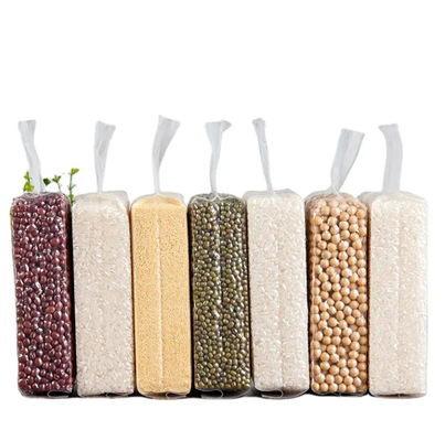 Ucuz Şeffaf Naylon Plastik Ambalaj Torbası Güçlü Yan Gusset Sızdırma 1KG/100kg Pirinç Yiyecekleri İçin Vakum Ambalaj Torbaları