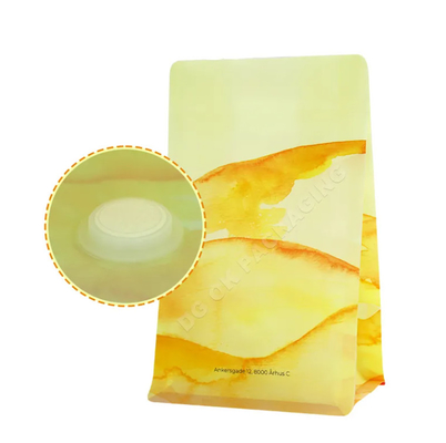 Özel Logo Yan Gusset Düz Alt Kahve Fasulyesi Ambalaj Laminasyonlu 100g 150g 250g 500g 1kg Valflı Torbalar