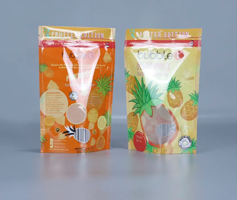 Özel basılı dik açılır ziplock plastik ambalaj torbaları açık pencere ile vücut fırçalama ve banyo tuzları ambalajlama için