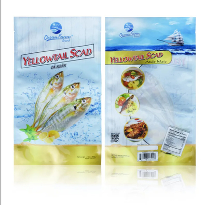 Özel yazıcı ısı mühürü Üç taraflı sızıntı geçirmez kollar Vakum Plastik Dondurulmuş Gıda Paketleme Çanta