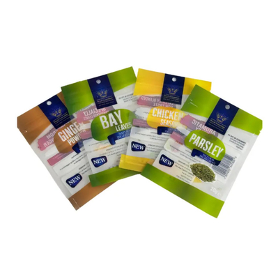 Özel Basılmış Çuval Laminasyonlu 3 Yan Mühürlü Plastik Torbalar baharat baharat Çuval Yiyebilir Paket Ziplock Mylar Torba