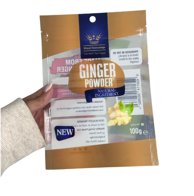 Özel Basılmış Çuval Laminasyonlu 3 Yan Mühürlü Plastik Torbalar baharat baharat Çuval Yiyebilir Paket Ziplock Mylar Torba