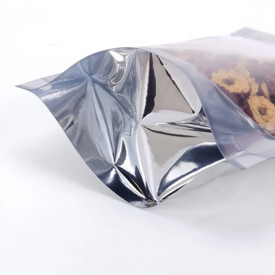 Parlak Tekrar Kullanılabilir Laminasyonlu Alüminyum Folyo Gıda Teslimi Ziplock Çantalar Yin Yang Stand Up Pocket Açık Ön