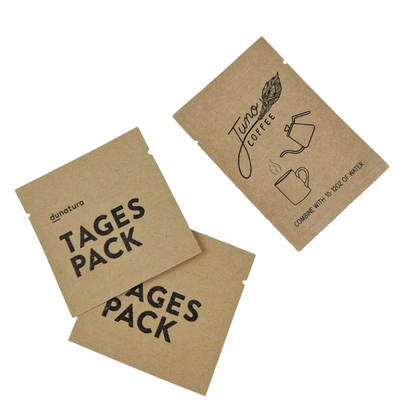 Üç taraflı mühürlü küçük çantalar Biyodegradable Custom Printing Sachet For Coffee Tea Candy Snack Edible Packaging Sample Bags