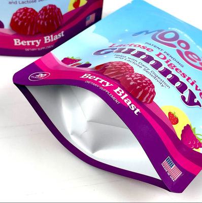 Özel Basılmış Nem Karşıtı Mylar Stand-Up Pocket Şekerli Çay Hediye Fındık Paketleri İçin Kapalı Fermuar Çantası