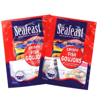 Özelleştirilmiş Baskılı Vakumlu Balık Tavuk Dondurulmuş Gıda Ambalajı 3 Tarafı Kapalı Plastik Torba Logosu