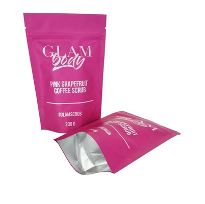 Özelleştirilmiş Baskılı Alüminyum Folyo Banyo Tuzu Baharat Kahve Gıda Ambalajı Fermuarlı Kilitli Çanta Plastik Polyester Film Sabun Kesesi