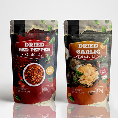 Baharat Ambalaj Poşeti Plastik Ambalaj Baharat Kırmızı Biber Gıda Ambalaj Poşeti Kapalı Fermuarlı Ayakta Duran Kese