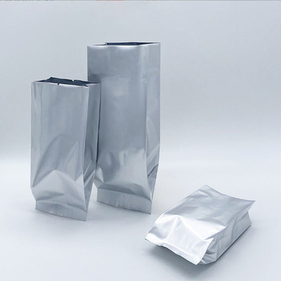 Toptan su geçirmez PE Alüminyum Toz Çantaları Laminasyonlu Sıcaklık Dükkanı Yan Gusset Vakum Çanta Saklama İçin Alüminyum Folyo
