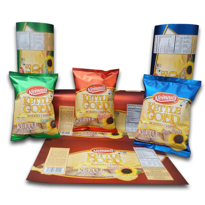 Özel Baskılı Yüksek Bariyer Alüminyum Folyo Metal Laminated Roll Film Plastik Patates Chips Packaging Bag Rollstock