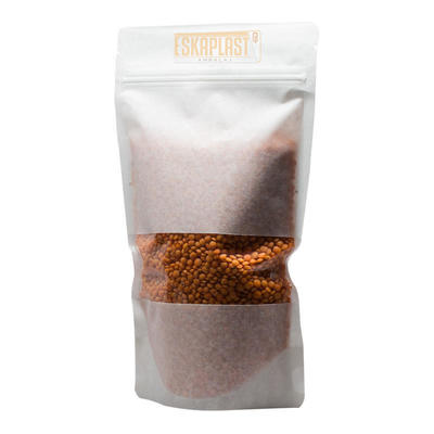 Küçük Pencereli Beyaz İnek Derisi Çanta (Ayakta Duran Çanta), Özel Baskılı Fermuar, Kraft Kağıdı Ayakta Duran Çanta/Gıda Ambalaj Çantası