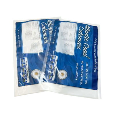 Özel Baskılı Logo Sıcak Mühürlü Torbalar Üç Tarafı Kapalı Dondurulmuş Gıda Ambalajı Plastik Vakum Torbaları Et Ambalajı Pencereli