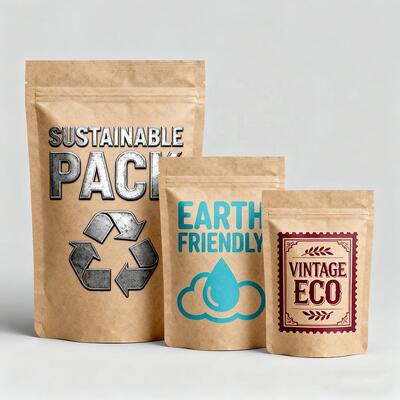 Custom White Kraft Paper Eco-Friendly Compostable Pla Food Bags Coffee Pouch Stand Up Ziplock Pouch With Biodegradable Zipper