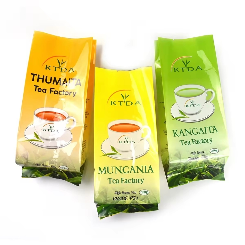 Özel Baskılı Laminasyonlu 240g 500g Su geçirmez Plastik Torba Torba Arka Peçete Mühürlü Folyo Gıda Derecesi Çay Paketleme Torbaları Yan Gusset