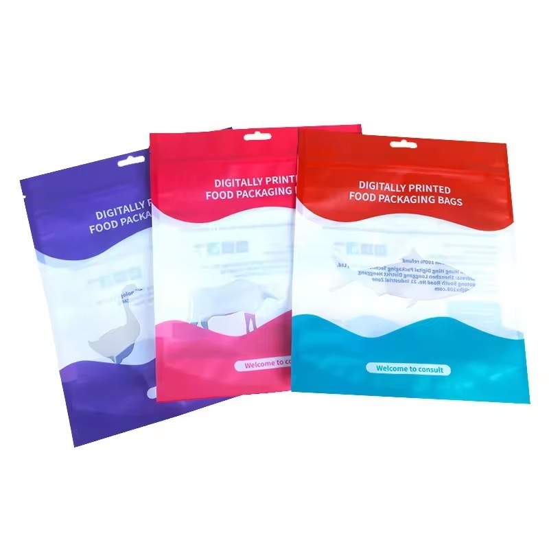 Yazdırılmış Mylar Zip Kilitli Çanta Atıştırmalık Paketleme Çantası Yukarı Çanta Yiyecek Atıştırmalık Tekrardan Kullanılabilir Holografik Paketleme Çantaları