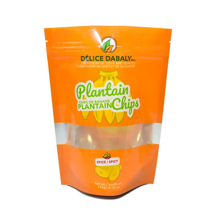 Atıştırmalık Patatesler Paketleme Özel Logo Fermuar Gıda Kaliteli Çantalar Poşet Çuvalı Plantain Patatesleri Yeniden Kapanabilir Kompozit Plastik