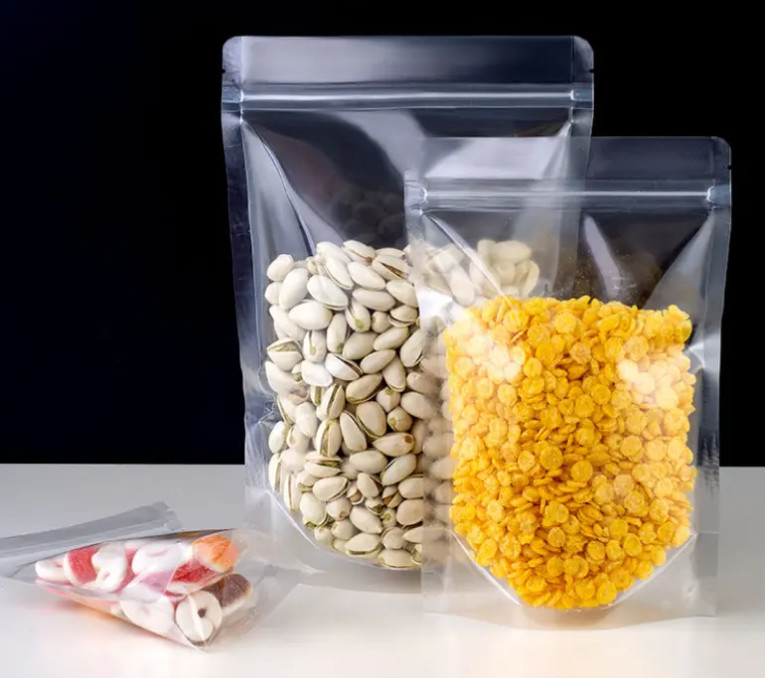 PET Şeffaf Zip Kilitli Plastik Torbalar Mylar Torbalar Ziplock Duracak Gıda Baharatları Toz Paketleme Çantası