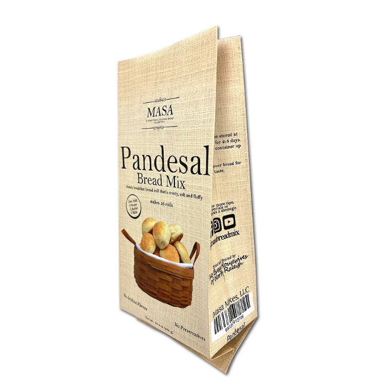 Plastik ambalaj torbası gıda sınıfı özel baskı yan gusset torbası ekmek karışımı ambalaj torbası için