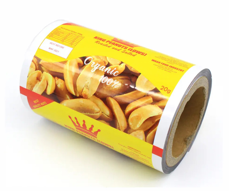 Atıştırmalık/Patates Çipsi/Fındık Paketlemesi için Kullanılan Plastik Baskı Film Rulo Fabrikası, Laminasyonlu Küçük Çanta Atıştırmalık Paketleme Film Rulo