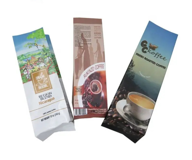 Özel Basılmış Alüminyum folyo Tek kullanımlı fermuar Tek yönlü valf sürdürülebilir yan gusset Kahve Çay Gıda Plastik ambalaj poşetleri