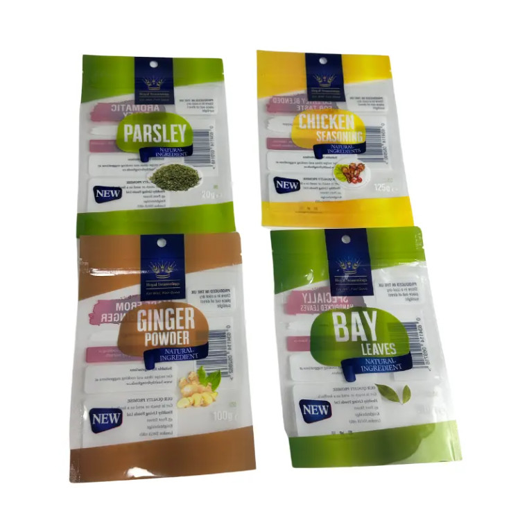 Özel Basılmış Çuval Laminasyonlu 3 Yan Mühürlü Plastik Torbalar baharat baharat Çuval Yiyebilir Paket Ziplock Mylar Torba