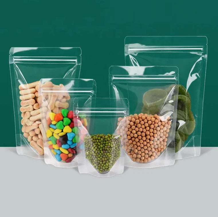 Gıda Ziplock Açık Özel Baskı Kalkın Cüzdan Zip Lock Paketleme Cüzdanlı Plastik Çanta